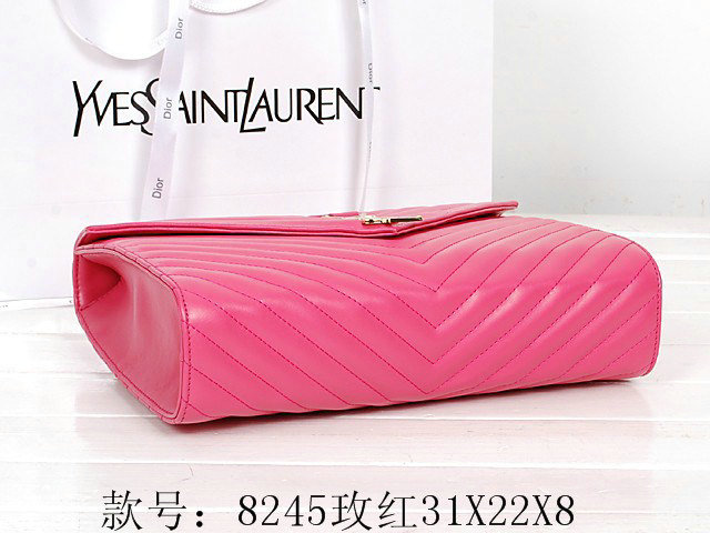 1:1 YSL classic monogramme flap 8245 rosered
